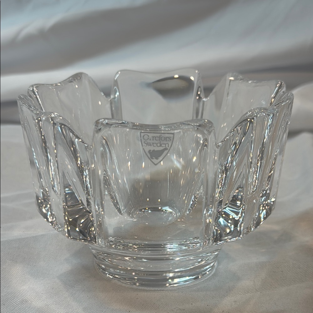 Orrefors Sweden CORONA Crystal Bowl Trinket Dish Candy Dish